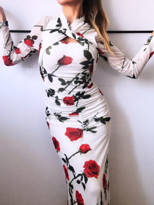 Dress ROSES lungo  by LUMINA FASHION bianco