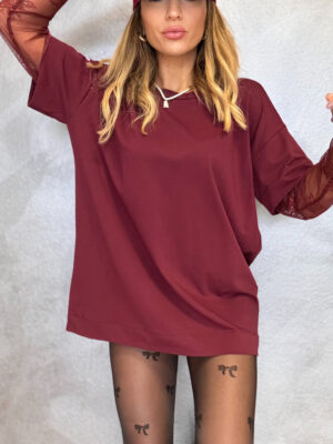 t shirt over pizzo bordeaux