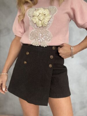 gonna pantaloncino con bottoni