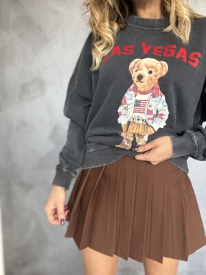 gonna pieghe marrone